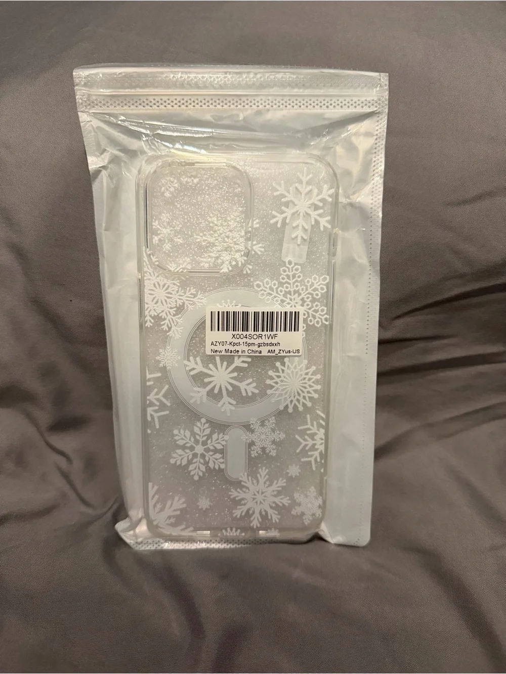 Clear Snowflake iPhone 15 Pro Max Case - White